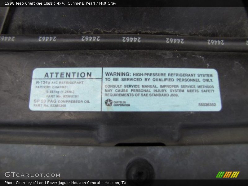 Gunmetal Pearl / Mist Gray 1998 Jeep Cherokee Classic 4x4