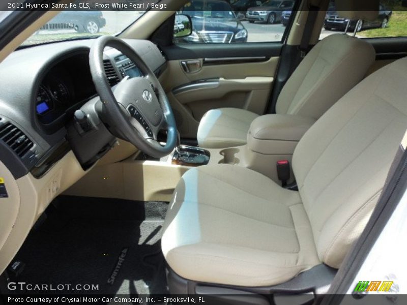 Frost White Pearl / Beige 2011 Hyundai Santa Fe GLS