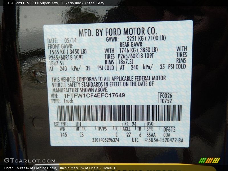Tuxedo Black / Steel Grey 2014 Ford F150 STX SuperCrew