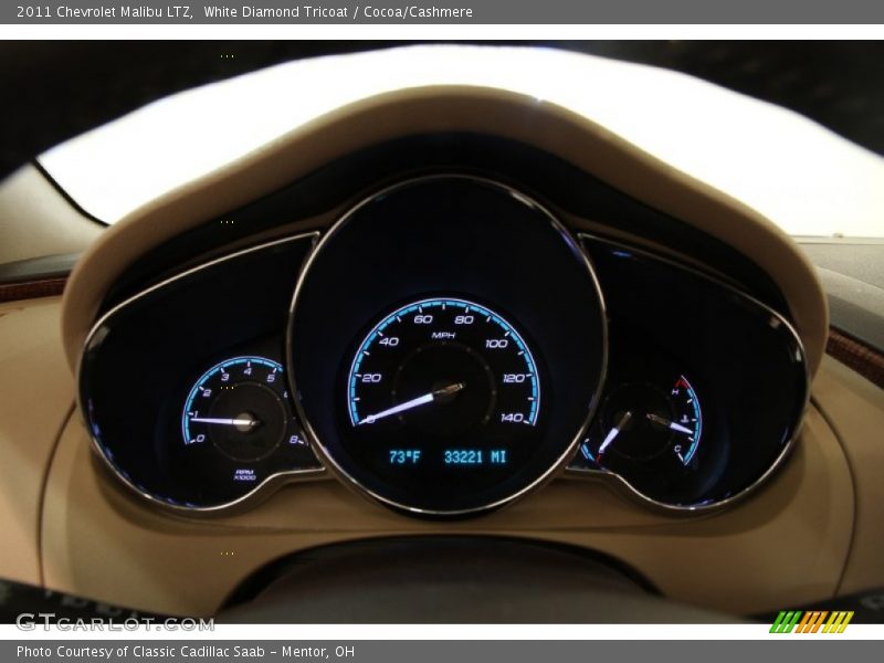 White Diamond Tricoat / Cocoa/Cashmere 2011 Chevrolet Malibu LTZ