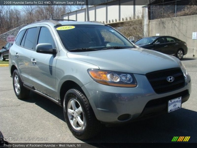 Platinum Sage / Beige 2008 Hyundai Santa Fe GLS 4WD