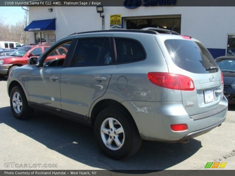 Platinum Sage / Beige 2008 Hyundai Santa Fe GLS 4WD