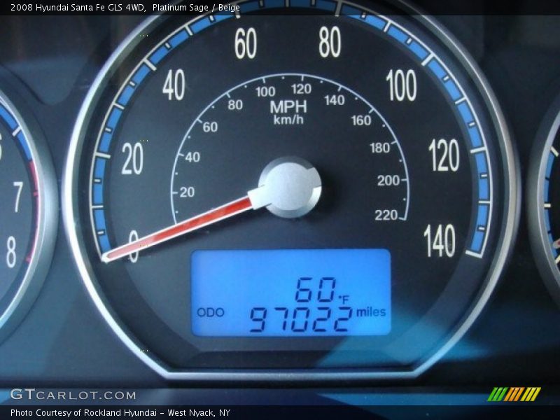 Platinum Sage / Beige 2008 Hyundai Santa Fe GLS 4WD