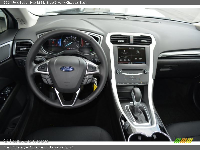 Ingot Silver / Charcoal Black 2014 Ford Fusion Hybrid SE