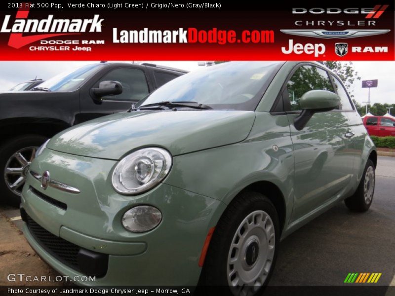 Verde Chiaro (Light Green) / Grigio/Nero (Gray/Black) 2013 Fiat 500 Pop