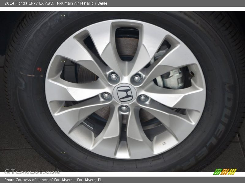 Mountain Air Metallic / Beige 2014 Honda CR-V EX AWD