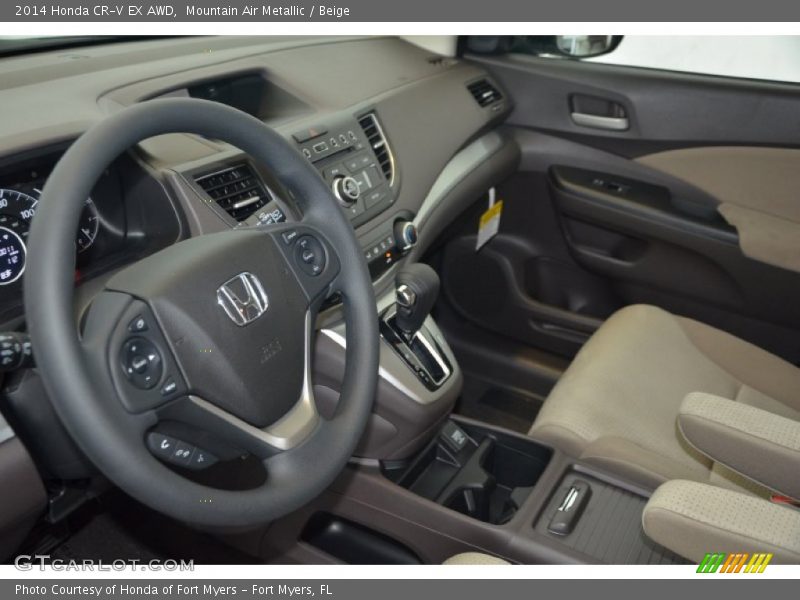 Mountain Air Metallic / Beige 2014 Honda CR-V EX AWD