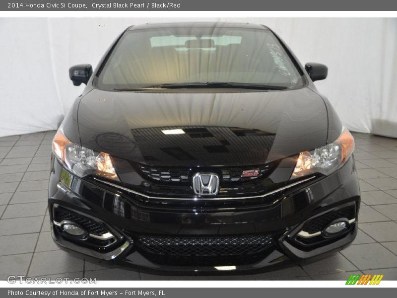 Crystal Black Pearl / Black/Red 2014 Honda Civic Si Coupe
