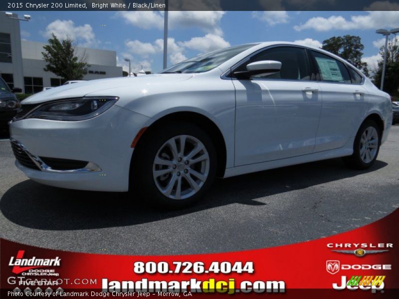 Bright White / Black/Linen 2015 Chrysler 200 Limited