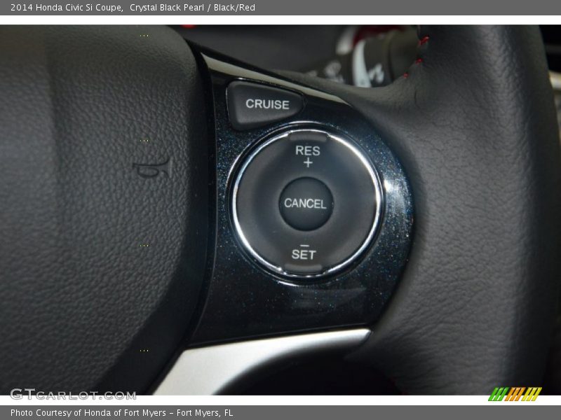 Crystal Black Pearl / Black/Red 2014 Honda Civic Si Coupe