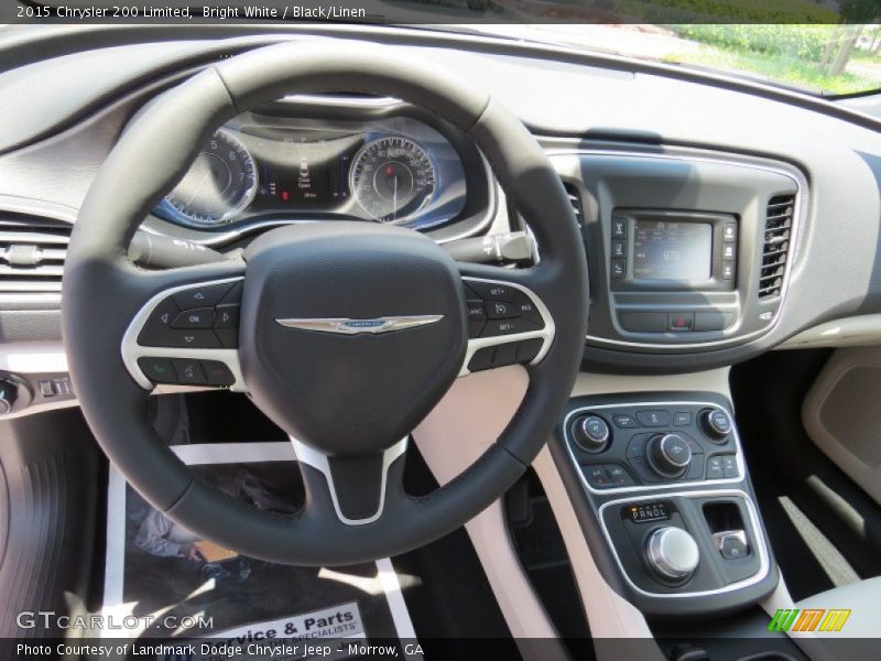 Bright White / Black/Linen 2015 Chrysler 200 Limited