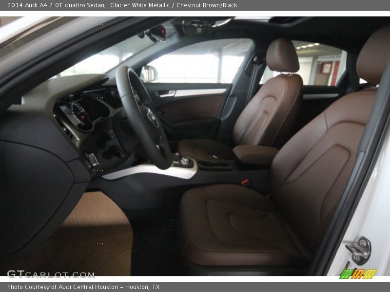 Glacier White Metallic / Chestnut Brown/Black 2014 Audi A4 2.0T quattro Sedan