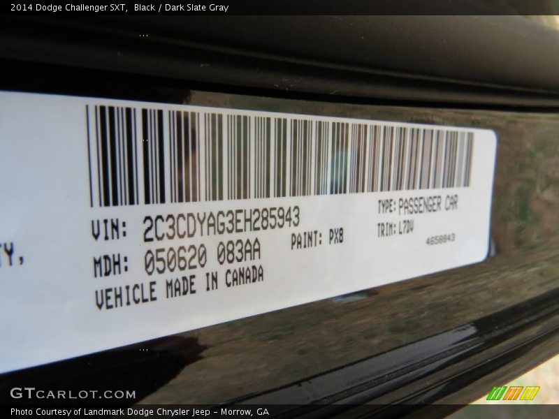 Black / Dark Slate Gray 2014 Dodge Challenger SXT
