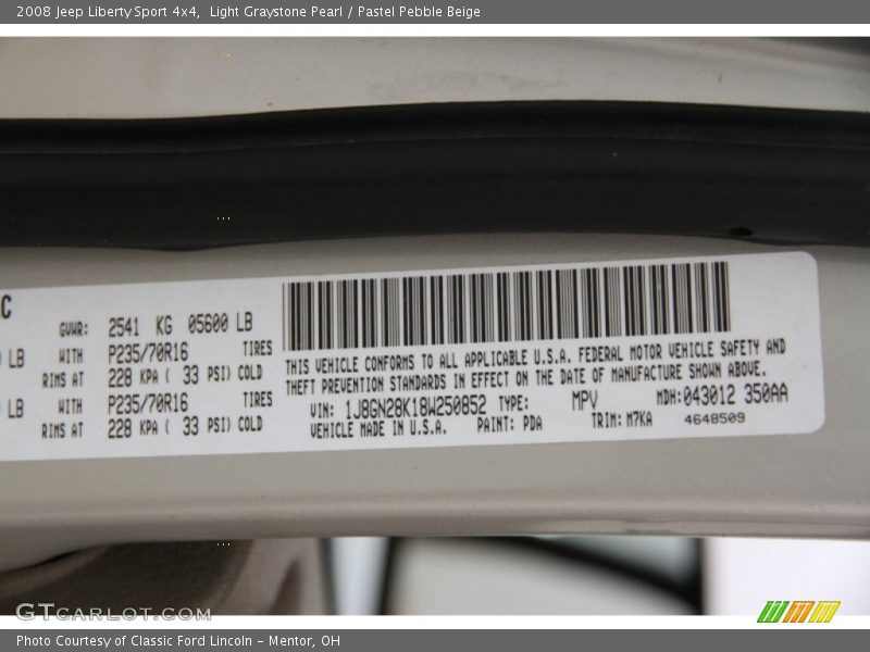Light Graystone Pearl / Pastel Pebble Beige 2008 Jeep Liberty Sport 4x4
