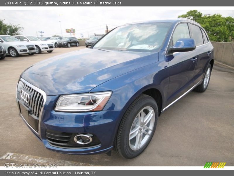 Scuba Blue Metallic / Pistachio Beige 2014 Audi Q5 2.0 TFSI quattro