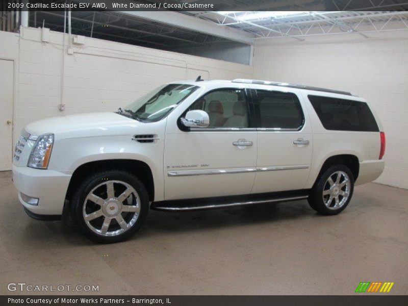 White Diamond / Cocoa/Cashmere 2009 Cadillac Escalade ESV AWD