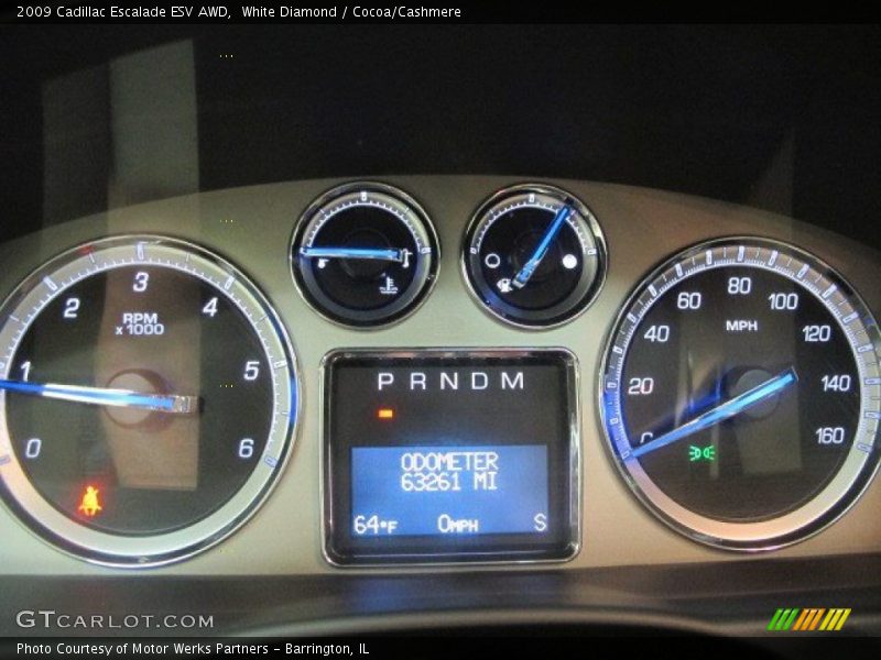 White Diamond / Cocoa/Cashmere 2009 Cadillac Escalade ESV AWD