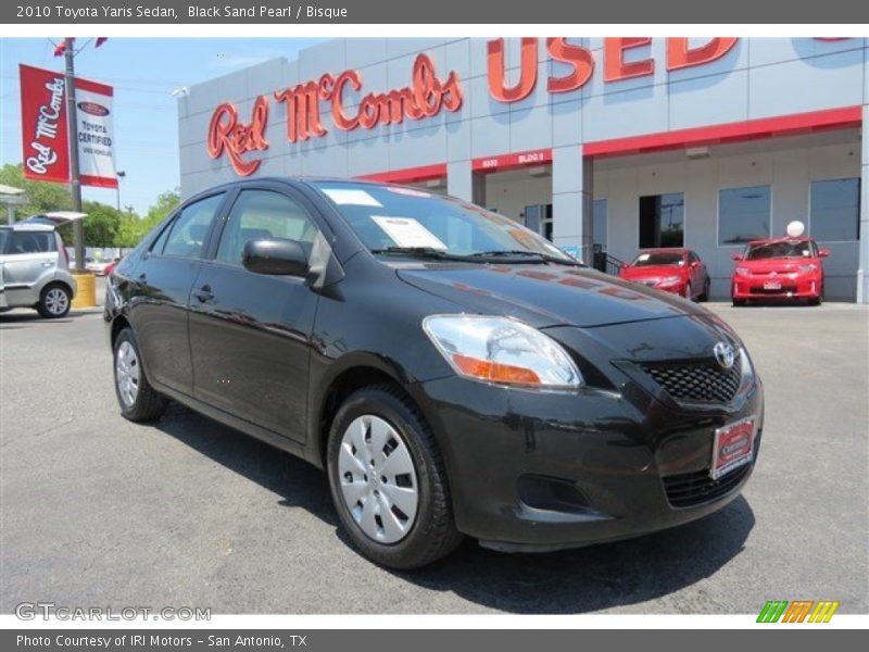 Black Sand Pearl / Bisque 2010 Toyota Yaris Sedan