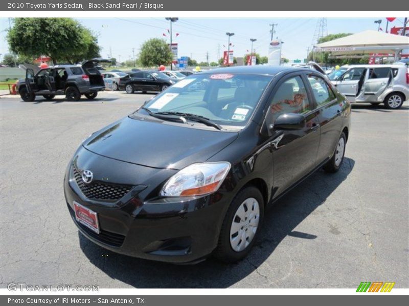 Black Sand Pearl / Bisque 2010 Toyota Yaris Sedan