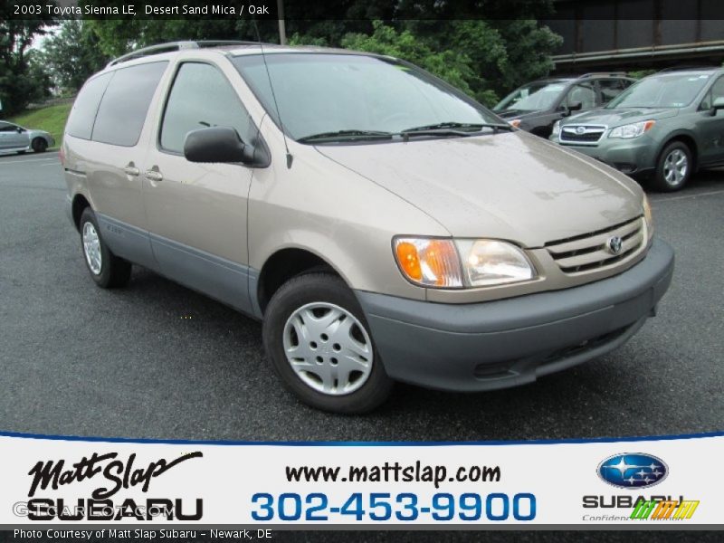 Desert Sand Mica / Oak 2003 Toyota Sienna LE