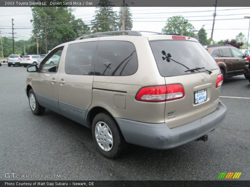 Desert Sand Mica / Oak 2003 Toyota Sienna LE