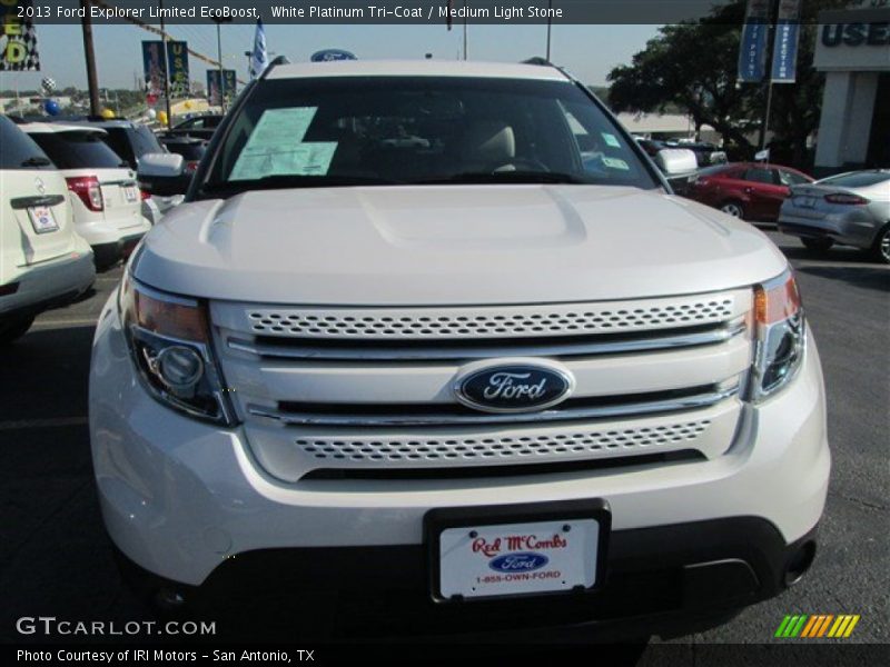 White Platinum Tri-Coat / Medium Light Stone 2013 Ford Explorer Limited EcoBoost