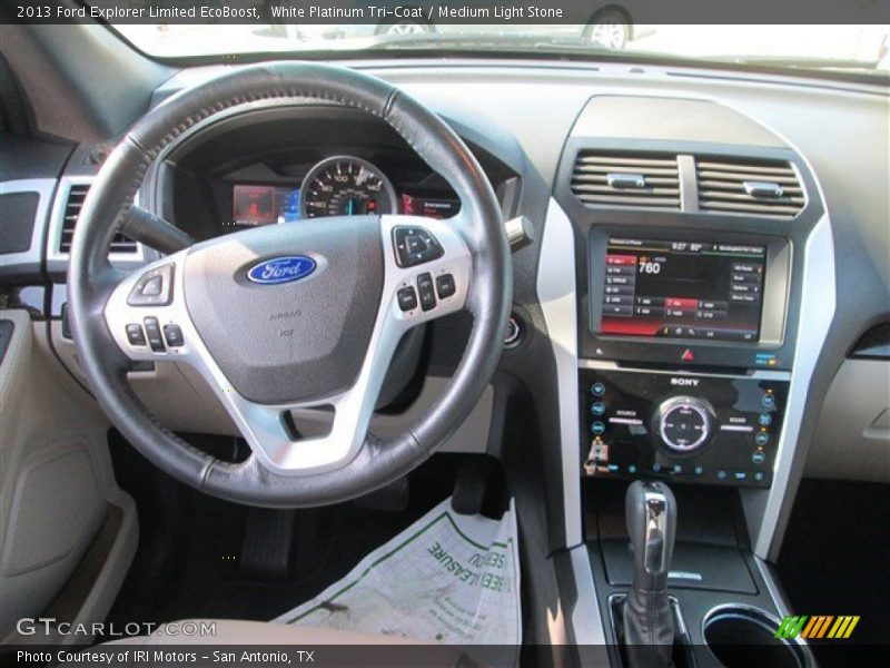 White Platinum Tri-Coat / Medium Light Stone 2013 Ford Explorer Limited EcoBoost