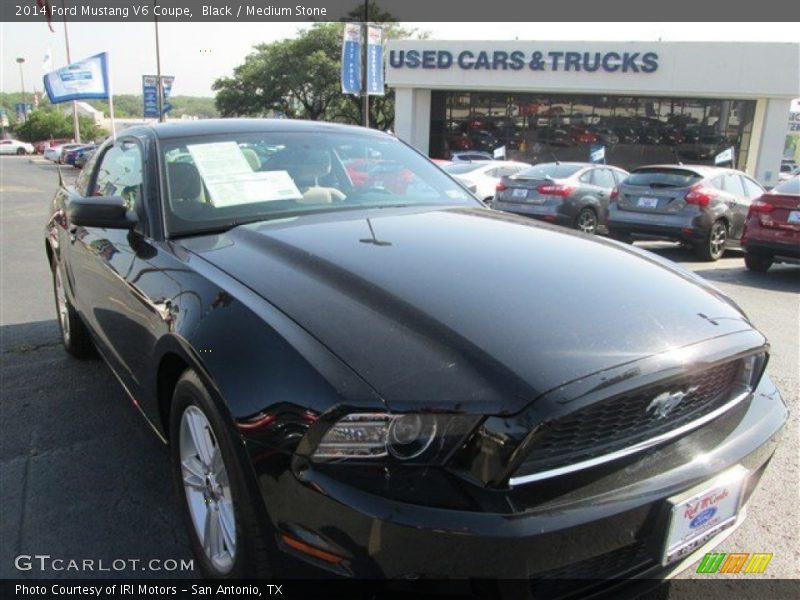 Black / Medium Stone 2014 Ford Mustang V6 Coupe