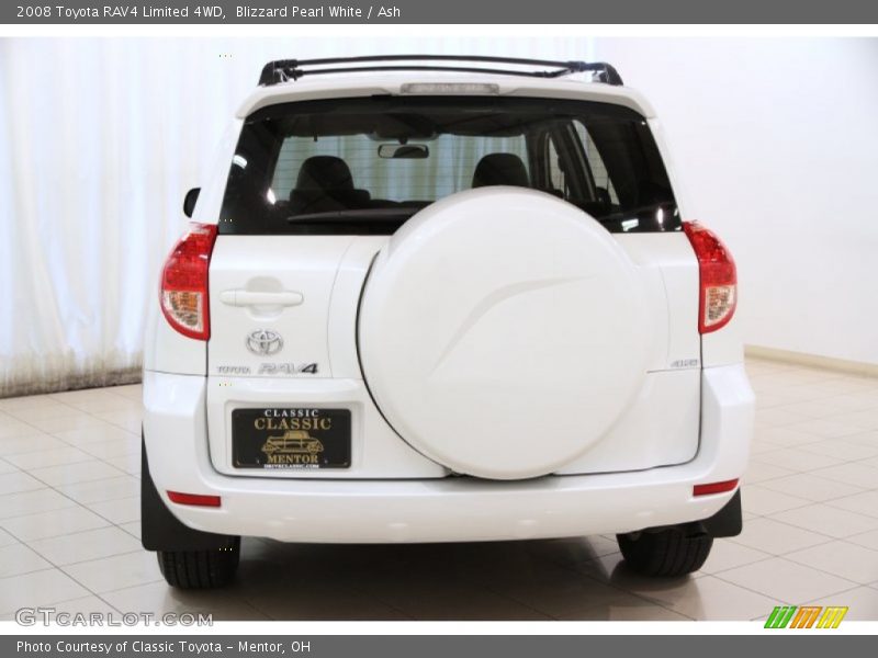 Blizzard Pearl White / Ash 2008 Toyota RAV4 Limited 4WD