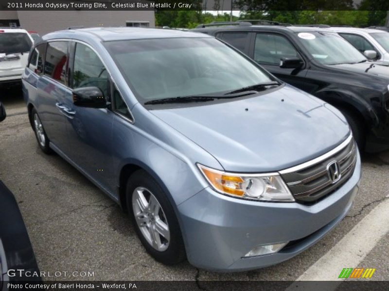 Celestial Blue Metallic / Gray 2011 Honda Odyssey Touring Elite