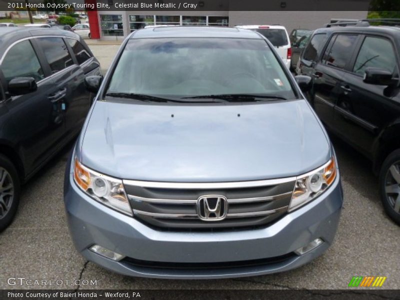 Celestial Blue Metallic / Gray 2011 Honda Odyssey Touring Elite