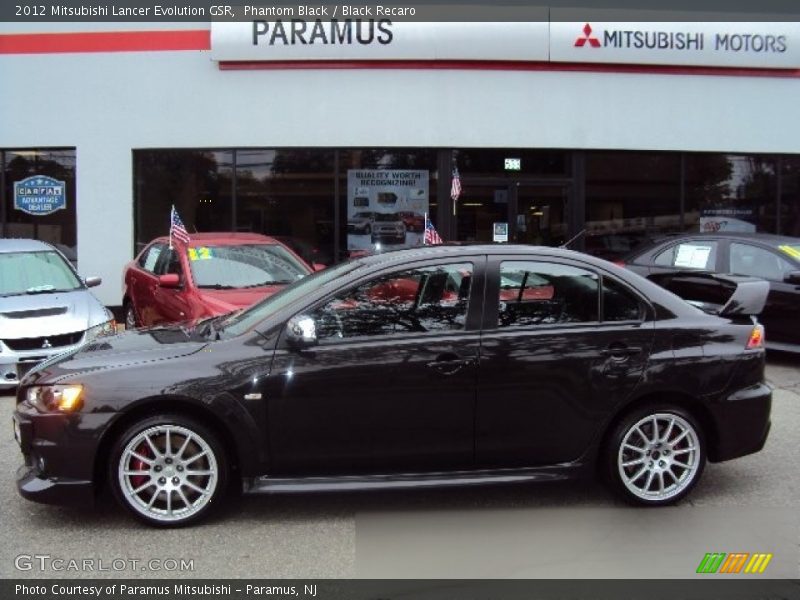 Phantom Black / Black Recaro 2012 Mitsubishi Lancer Evolution GSR