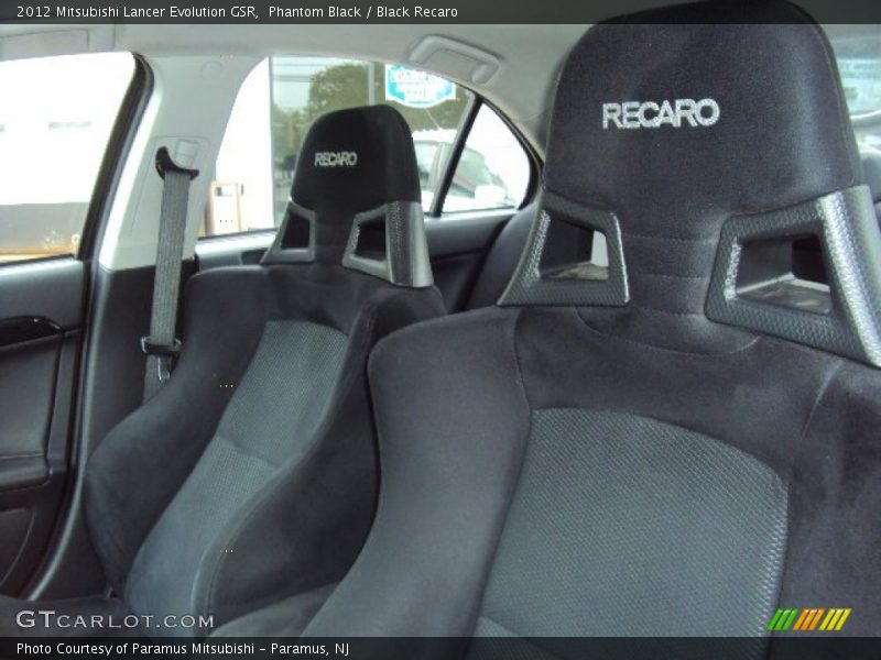 Phantom Black / Black Recaro 2012 Mitsubishi Lancer Evolution GSR