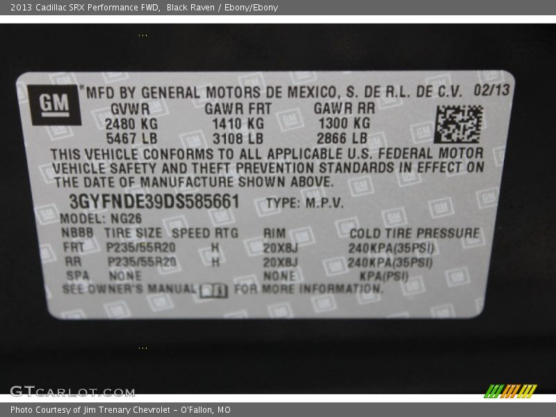 Black Raven / Ebony/Ebony 2013 Cadillac SRX Performance FWD