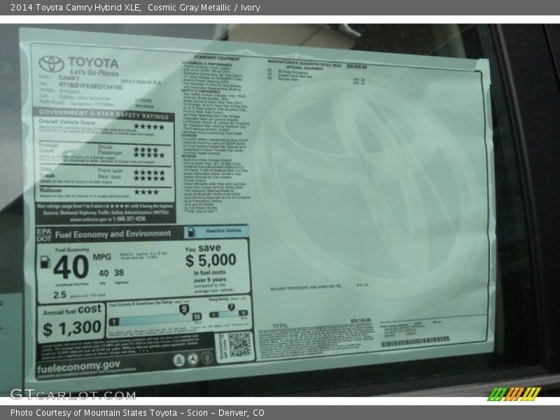 Cosmic Gray Metallic / Ivory 2014 Toyota Camry Hybrid XLE