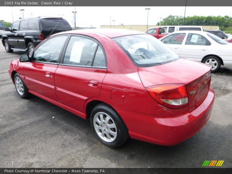 Classic Red / Gray 2003 Kia Rio Sedan