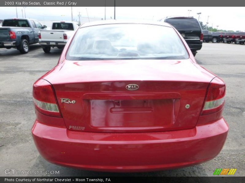 Classic Red / Gray 2003 Kia Rio Sedan