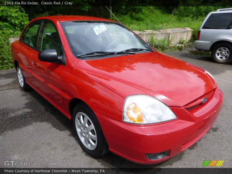 Classic Red / Gray 2003 Kia Rio Sedan