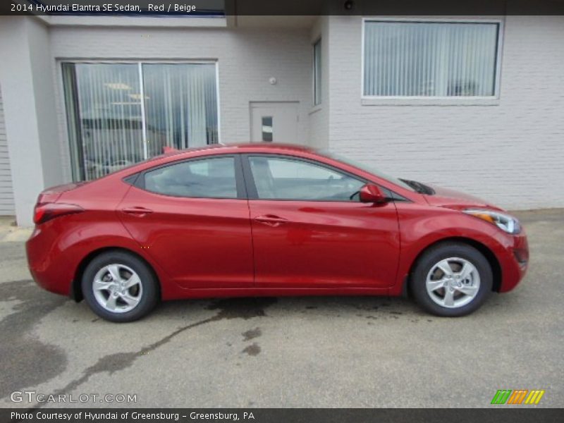 Red / Beige 2014 Hyundai Elantra SE Sedan