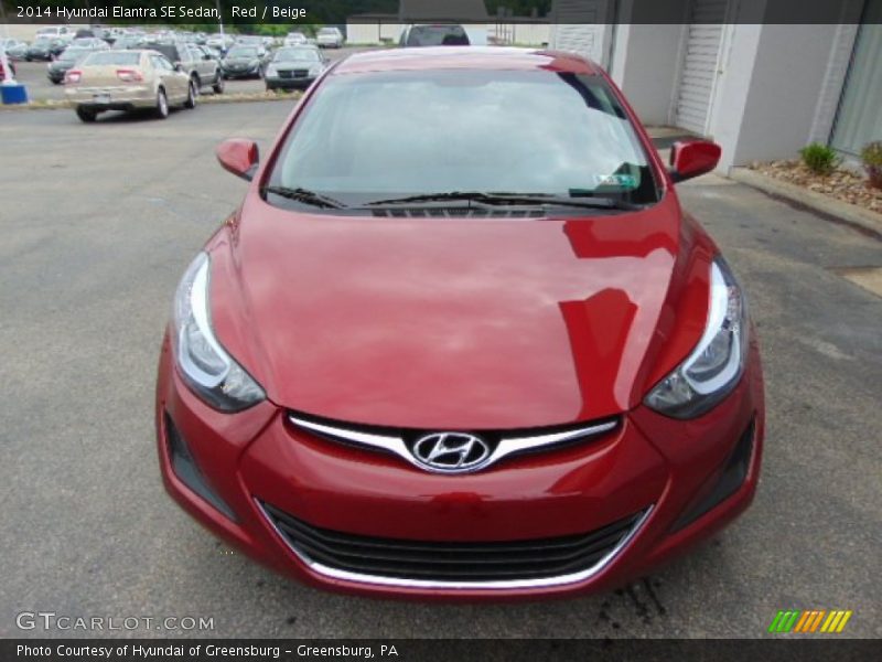 Red / Beige 2014 Hyundai Elantra SE Sedan