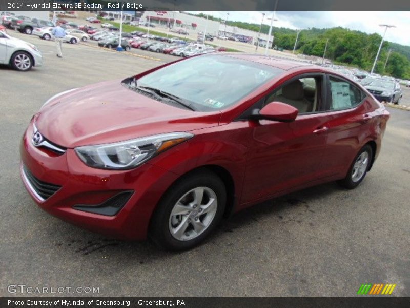Red / Beige 2014 Hyundai Elantra SE Sedan