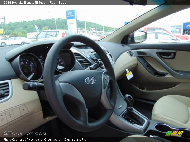 Red / Beige 2014 Hyundai Elantra SE Sedan