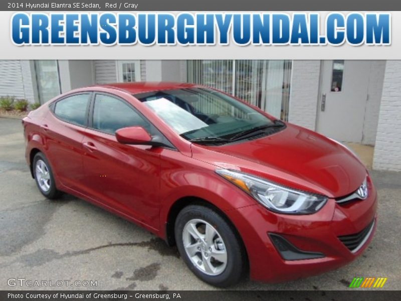 Red / Gray 2014 Hyundai Elantra SE Sedan