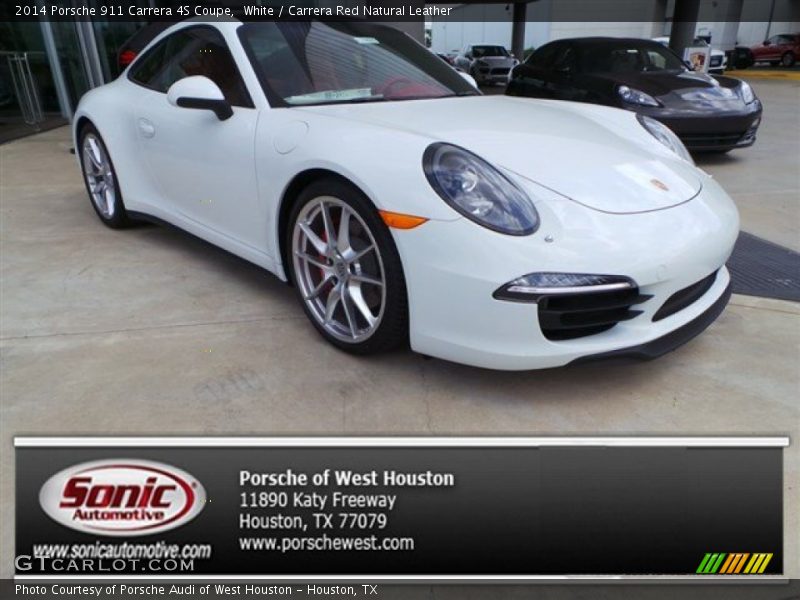 White / Carrera Red Natural Leather 2014 Porsche 911 Carrera 4S Coupe