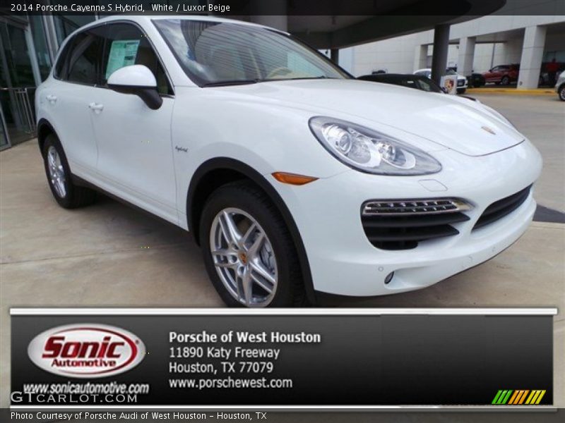 White / Luxor Beige 2014 Porsche Cayenne S Hybrid