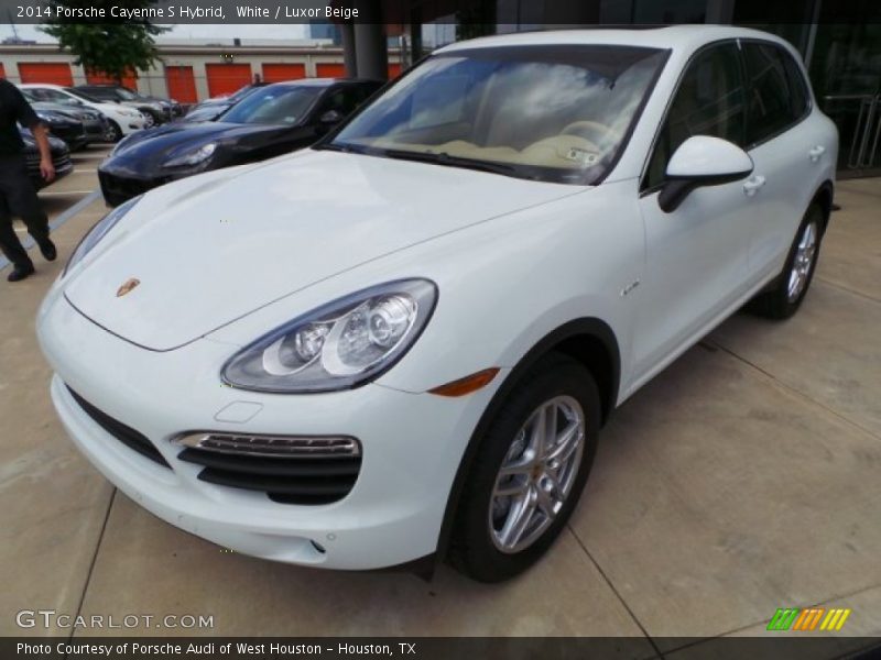 White / Luxor Beige 2014 Porsche Cayenne S Hybrid