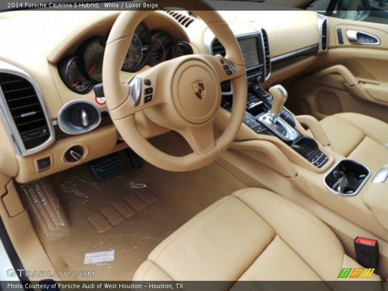 White / Luxor Beige 2014 Porsche Cayenne S Hybrid