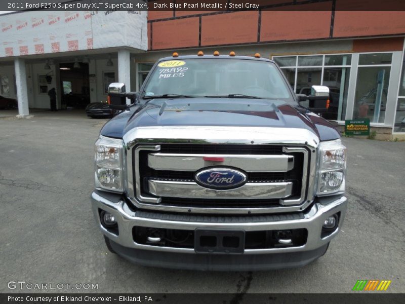 Dark Blue Pearl Metallic / Steel Gray 2011 Ford F250 Super Duty XLT SuperCab 4x4