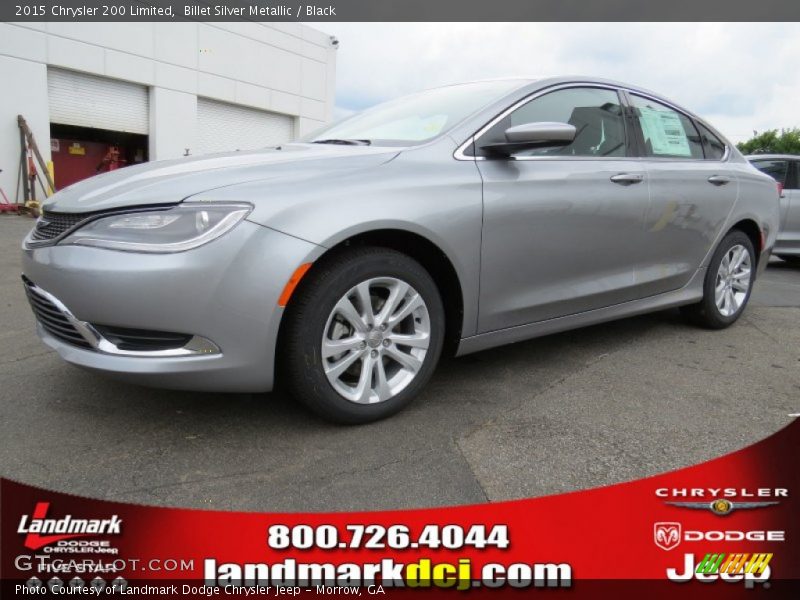 Billet Silver Metallic / Black 2015 Chrysler 200 Limited