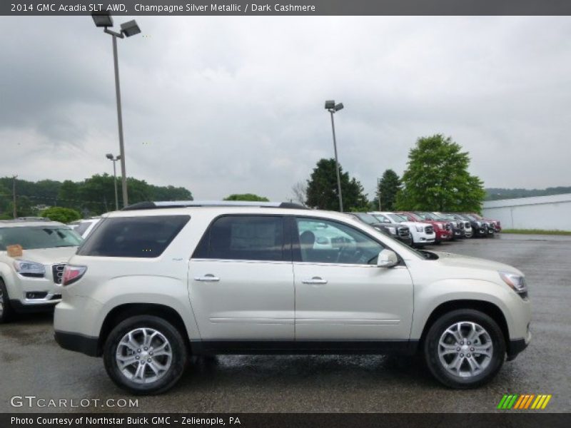 Champagne Silver Metallic / Dark Cashmere 2014 GMC Acadia SLT AWD